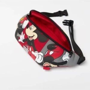 Zara Kid’s Red and Black Disney Mickey Mouse Belted Waist Bag Fanny Pack